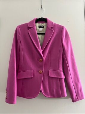 J. Crew Women's Hot Pink Tailored Wool Blazer- size 2